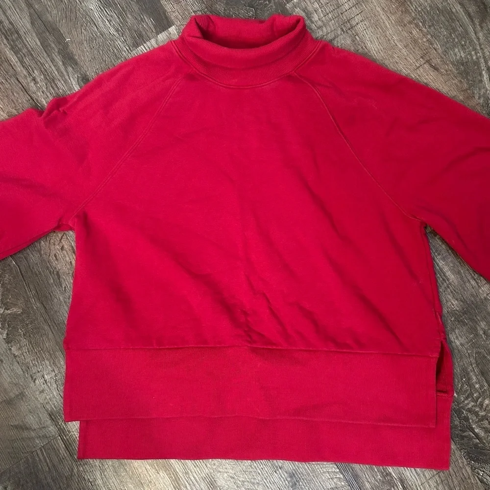 CALIA by Carrie Underwood Women's French Terry Mock Neck Pullover Red Small - Picture 2 of 7